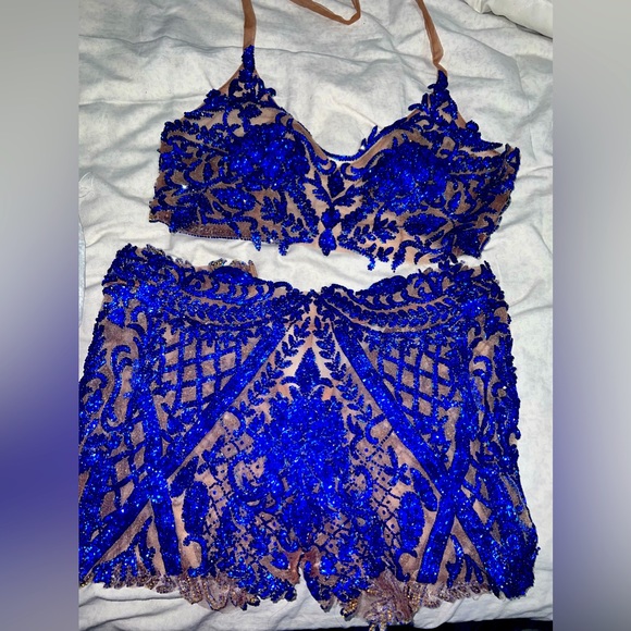 Royal Blue 2 pc Casze Custom size 2 short set